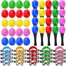 60 Pcs Shaker Musical Instruments, 20 Kids Egg with 20 Wrist Hand...
