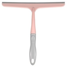 Shower Squeegee 9.6 Inch Cleaner Tool with Hole for Glass Window, Pink