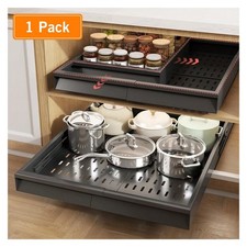 New Pull Out Cabinet Organizer 12-18in x 14-24in Slide Out Shelf 2 Colors