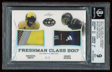 2017 Leaf U.S. Army All-American Devonta Smith Henry Ruggs Silver Patch /5 BGS 9