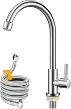 Cold Water Faucet Only,Brushed Nickel Stainless Steel Single Handle Single Hole