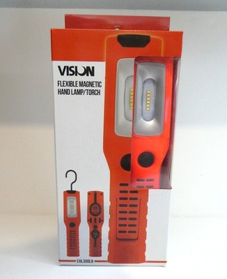 NEU UND VERPACKT Vision ROTE FLEXIBLE MAGNETISCHE HANDLAMPE - USB-NETZ & AUTOADAPTER EHL300LR