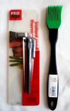 Meat Thermometer By PRO FRESH & W/HD Designs Grill Brush -New
