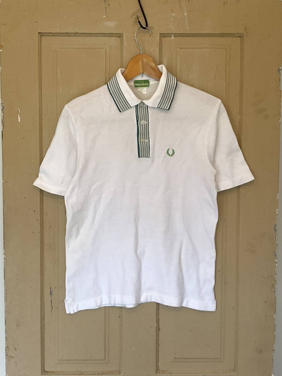 80S Fred Perry Vintage Short Sleeve Polo Shirt White M London Uk