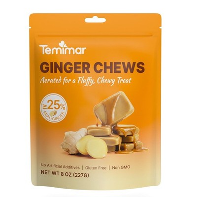 Ginger Chews for Nausea Relief, Made with 25% Real Ginger and Brown Sugar, Ae...