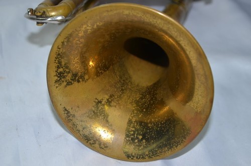 Antique Steampunk C.G. Conn USA Cornet Electric Wall Lamp - Picture 16 of 17