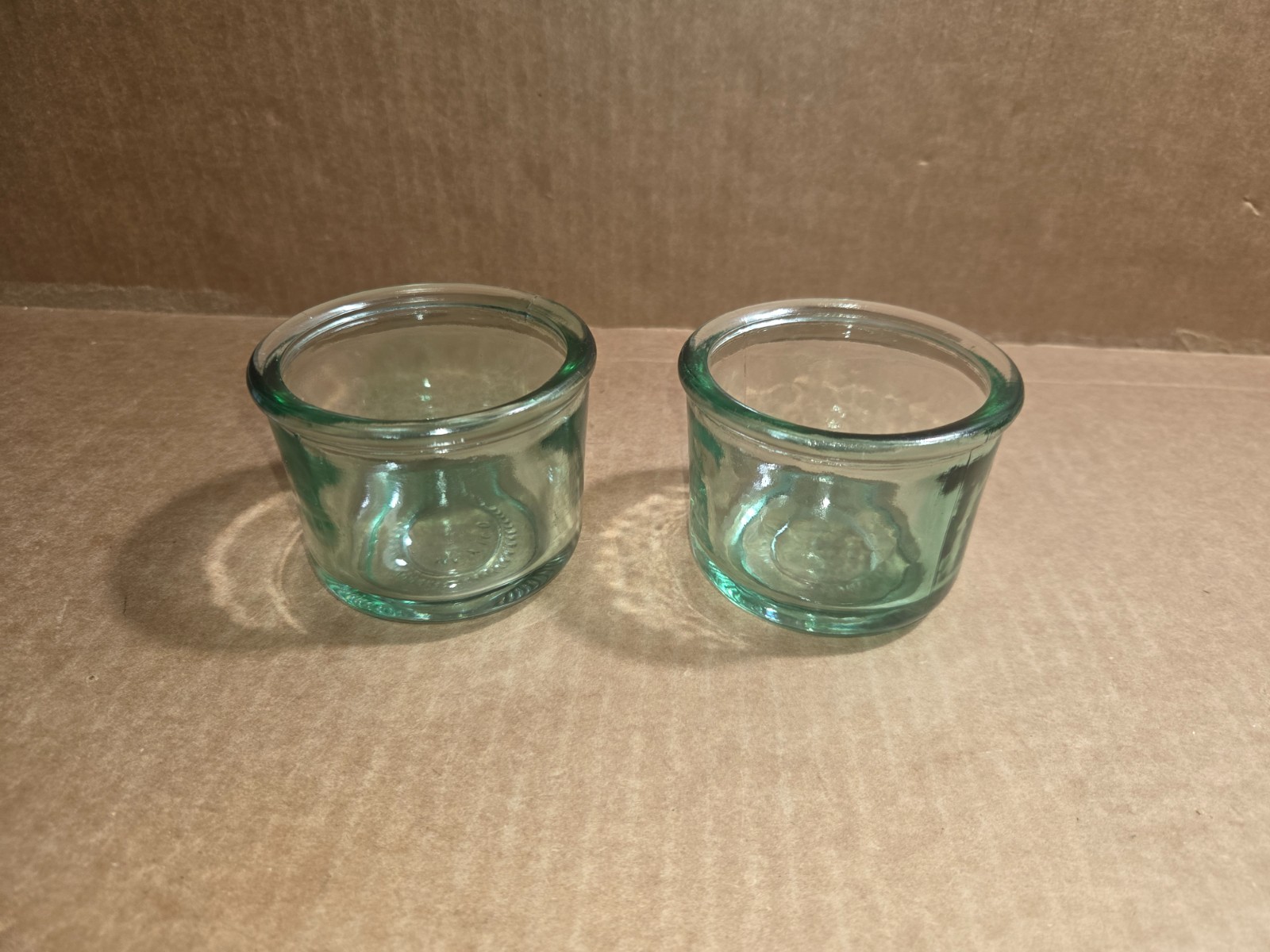 Votive Thick Recycled Mexican Green Glass X2 Round