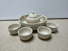 Chinese Crackle Glaze Tea Set with Matching Tray Teapot  4 Cups
