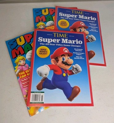 (4pc LOT) Super Mario Special Edition Time Magazine 40 Yrs & Ultimate Fan Guide