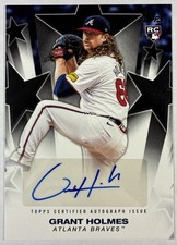 2025 Topps Grant Holmes Rookie Auto Baseball Stars Autograph Card Braves BSA2-GH