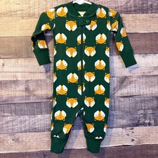 Hanna Andersson Fox Print Zipper Pajama Sleeper 3-6 Months Organic Cotton