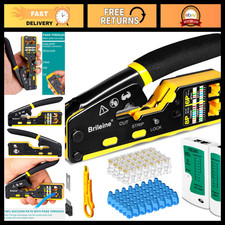 Ethernet Crimping Tool Kit - RJ45 Pass Through Crimper for Cat5 Cat5e Cat6
