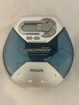 Philips Jogproof Portable CD Player 45 ESP Blue Model AX5111/17 Works