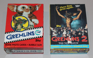 Vintage 1980's Original Topps Gremlins Cards Display Box + 90’s Gremlins 2 NICE!