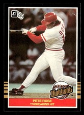 1985 Donruss Highlights #40 Pete Rose TY-BREAKING HIT [NM] [Base Set Card]