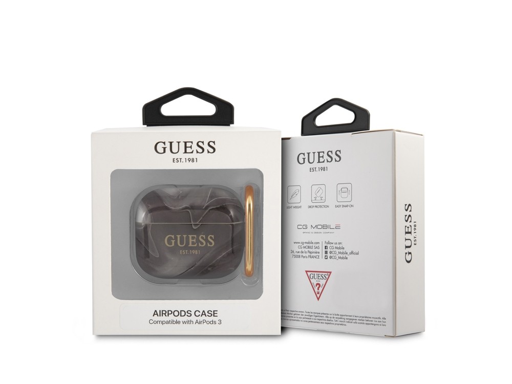 Boîtier écouteurs rayé ? Solution coque Guess New Marble - 3