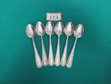 6x Vintage EPNS Small Teaspoons With Decorative Beaded Handle Coffee Spoons? #74