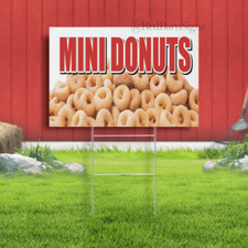 MINI DONUTS Advertising Yard Sign donut fried chocolate doughnut
