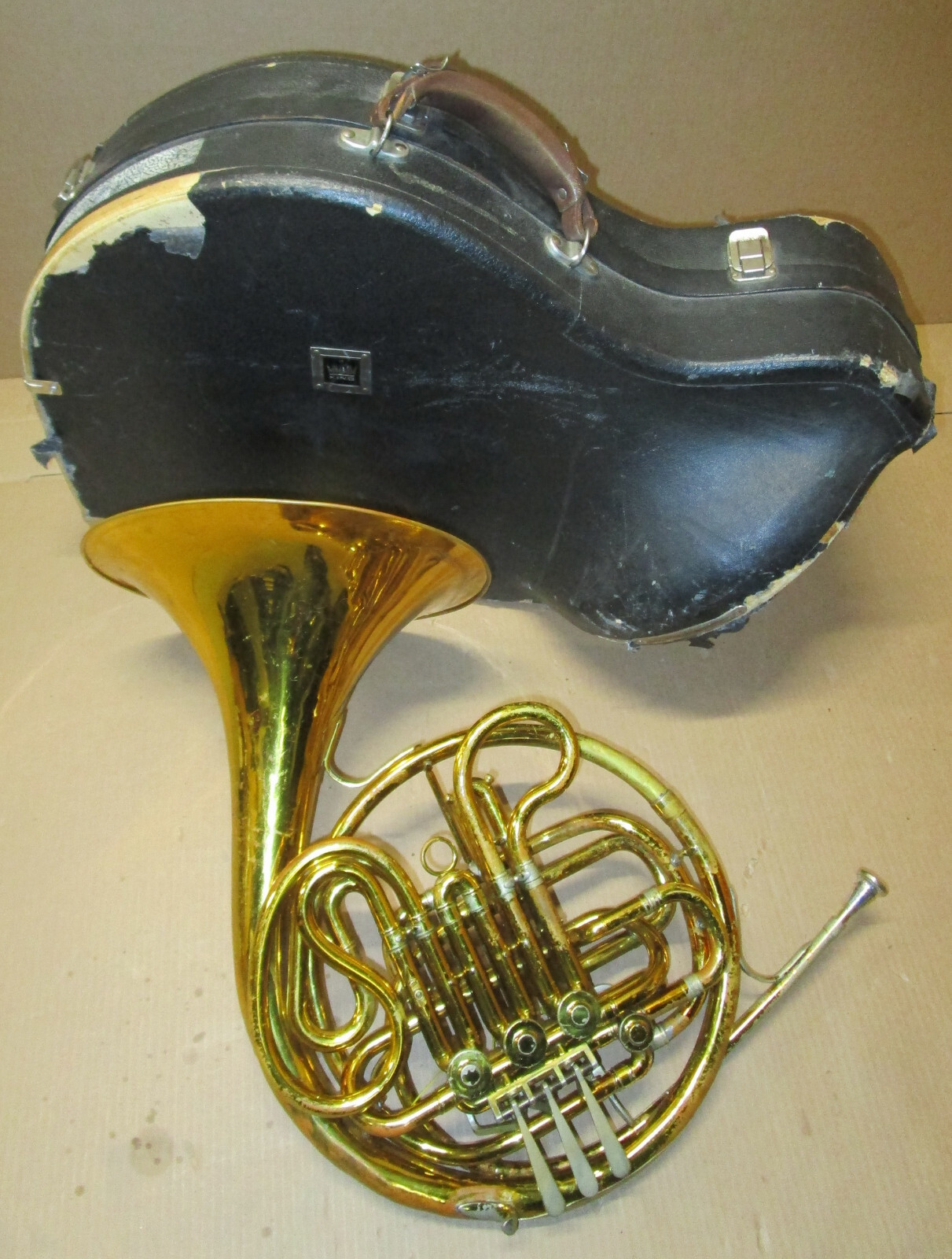 Vintage King Double French Horn !NoReserve! King H2 Mouthpiece & Case
