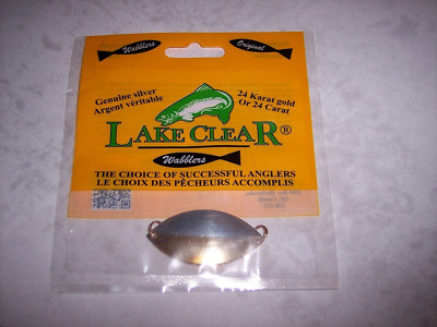 Lake Clear Wabbler Flasher Trout Flasher Gold Plate  Silver Plate 2'' Spoon