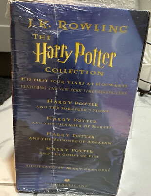 Harry Potter Scholastic 1-4 Book Box Set JK Rowling New Factory