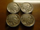 1917-P 1919-P 1920-P 1921-P Buffalo Nickels Readable Date  Old Scratch SKU 27422