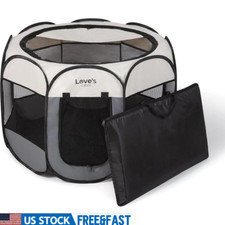 Portable Dog Playpen Indoor Outdoor Foldable Cat Tent Zipper Top Carry Case New