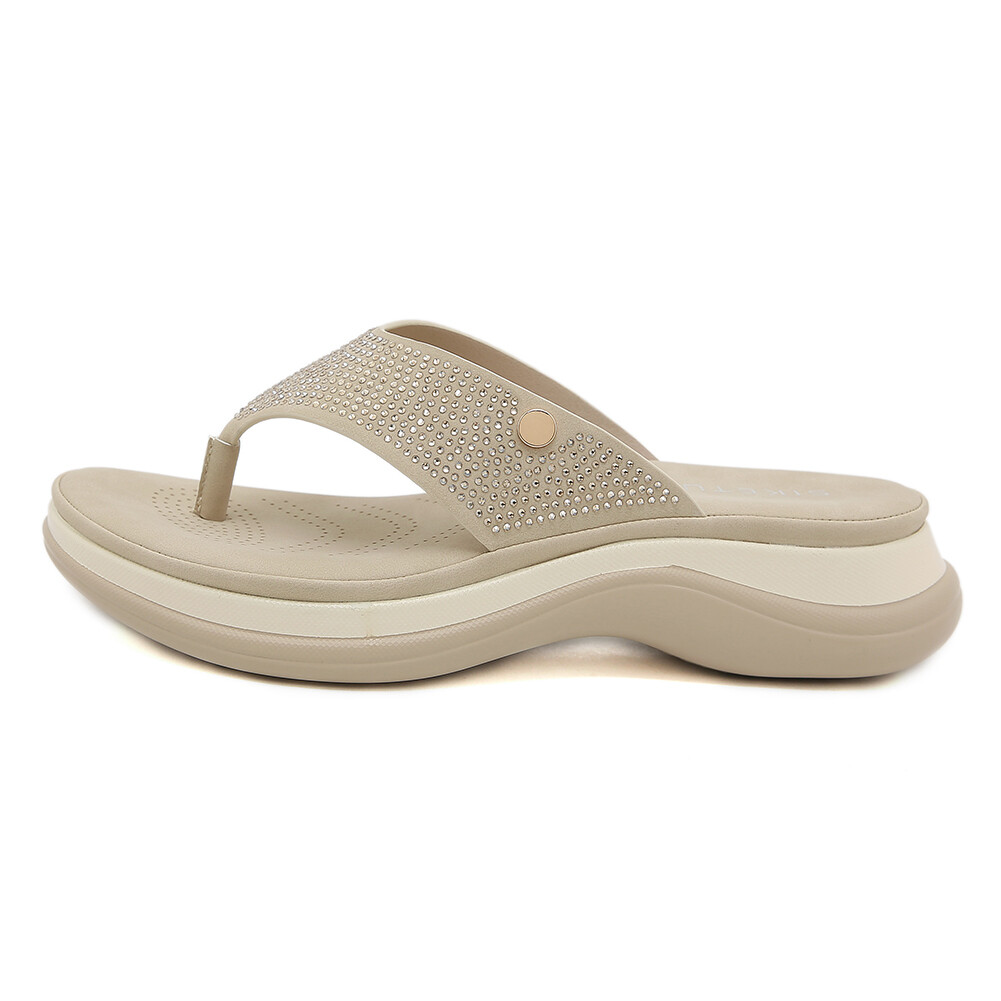 APL Scarpe da spiaggia donna strass antiscivolo estive supporto arco plantare sandali (beige 40)