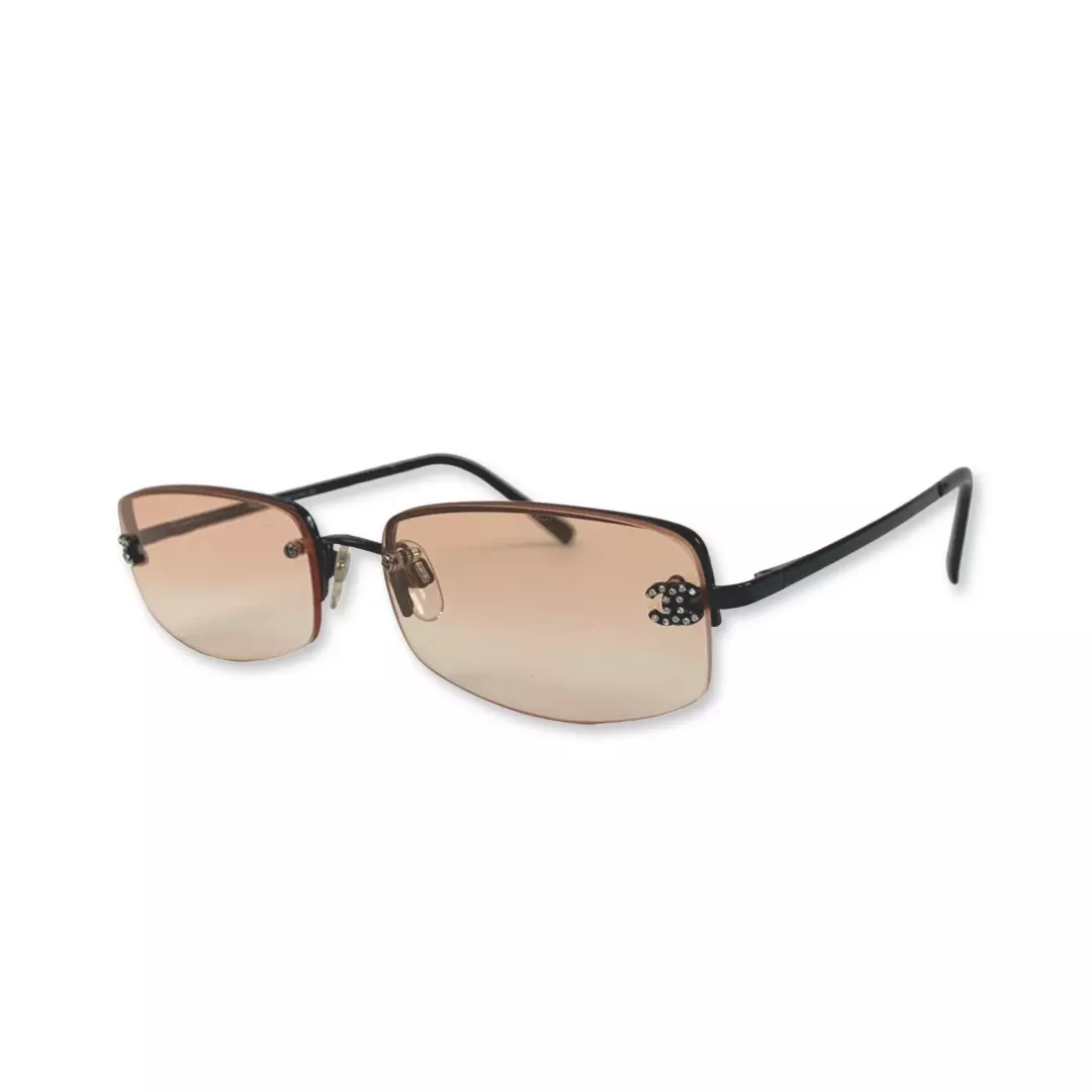Vintage chanel rimless hot sale sunglasses