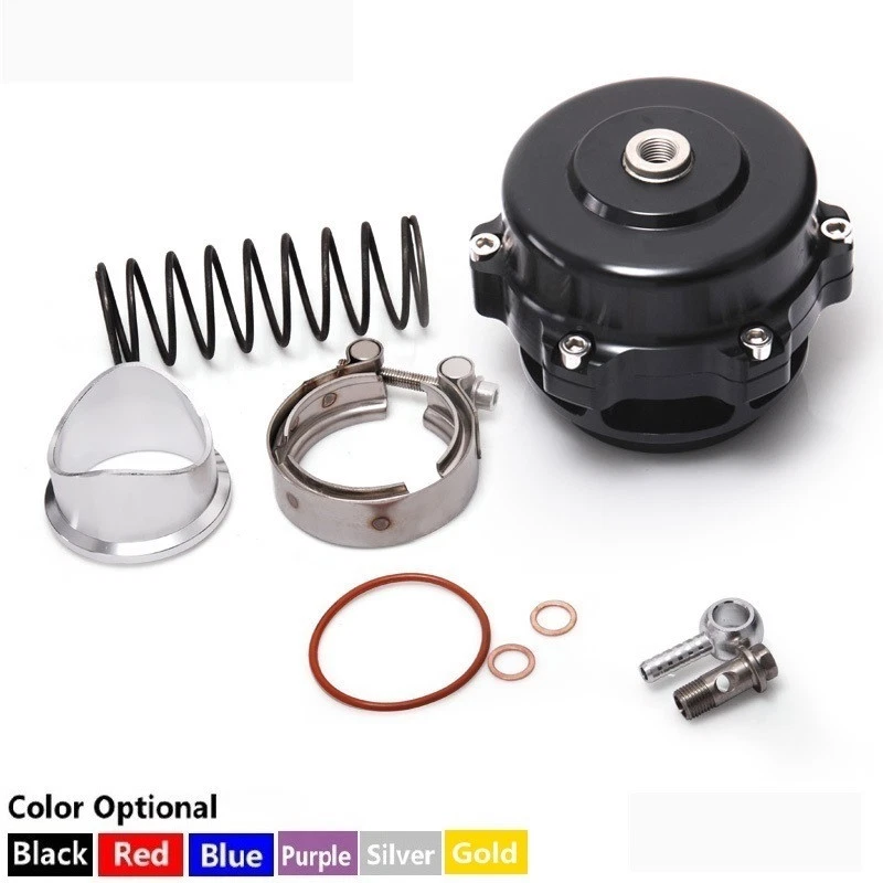 Válvula de soplado universal JDM 50 mm banda V para cola BOV Q brida de aluminio ROJA Foto 2 de 4