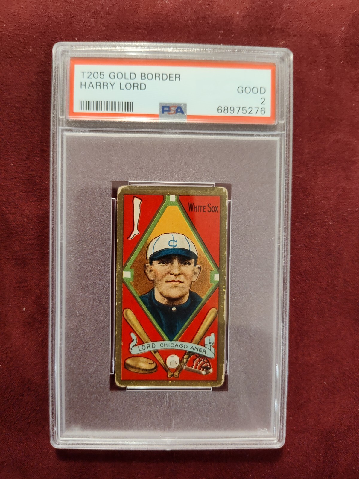 HARRY LORD SWEET CAPORAL BACK 1911 T205 GOLD BORDER PSA 2