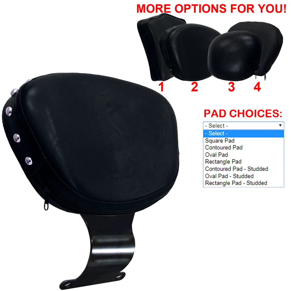 Kit conjunto de almofadas encosto motorista motociclista Honda VTX 1300 VTX 1800 N/C - Imagem 2 de 4