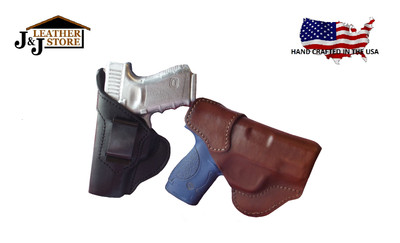 J&J RUGER LC9S W/ CRIMSON TRACE LASER IWB FORMED PREMIUM LEATHER HOLSTER