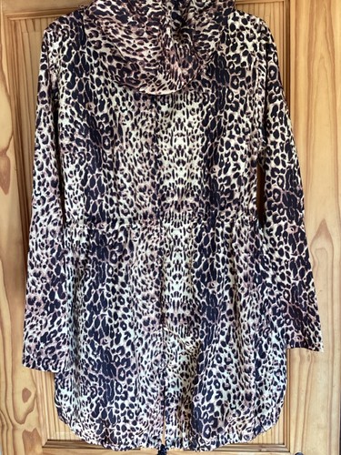 Denim Co Leopard Print Lightweight Parka In A Pocket Rain Jacket Small 8-10 - Picture 2 of 2