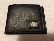 Dickies Bifold Wallet w/ Clear ID Window, Black, Logo on Front