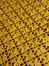 Handmade Crochet Baby Yellow Blanket w/ Butterfly Pattern