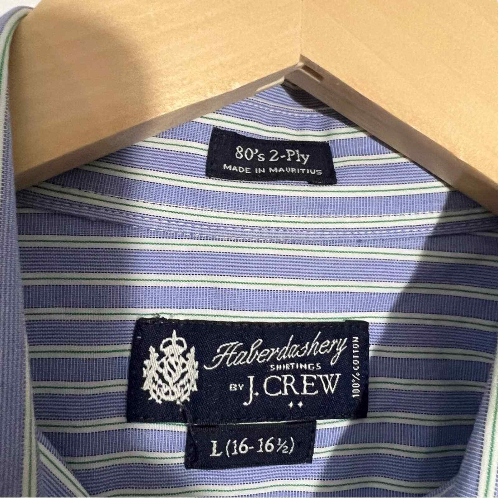J. Crew Striped Casual Blue Button Down Shirt Siz… - image 5