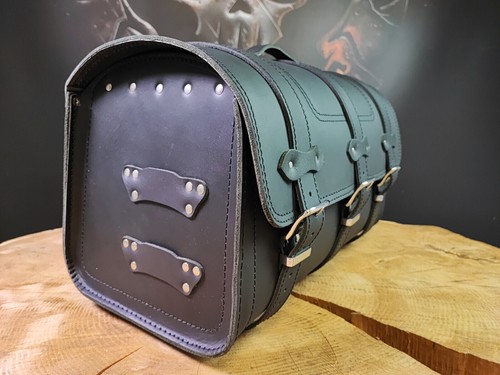 Große Packtasche Sissybar THOR von ORLETANOS Leder schwarz Gepäckrolle HD - Bild 3 von 9