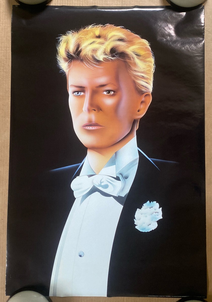 David Bowie poster Tuxedo 1984 Athena Woodward Music 1980s Drawing
