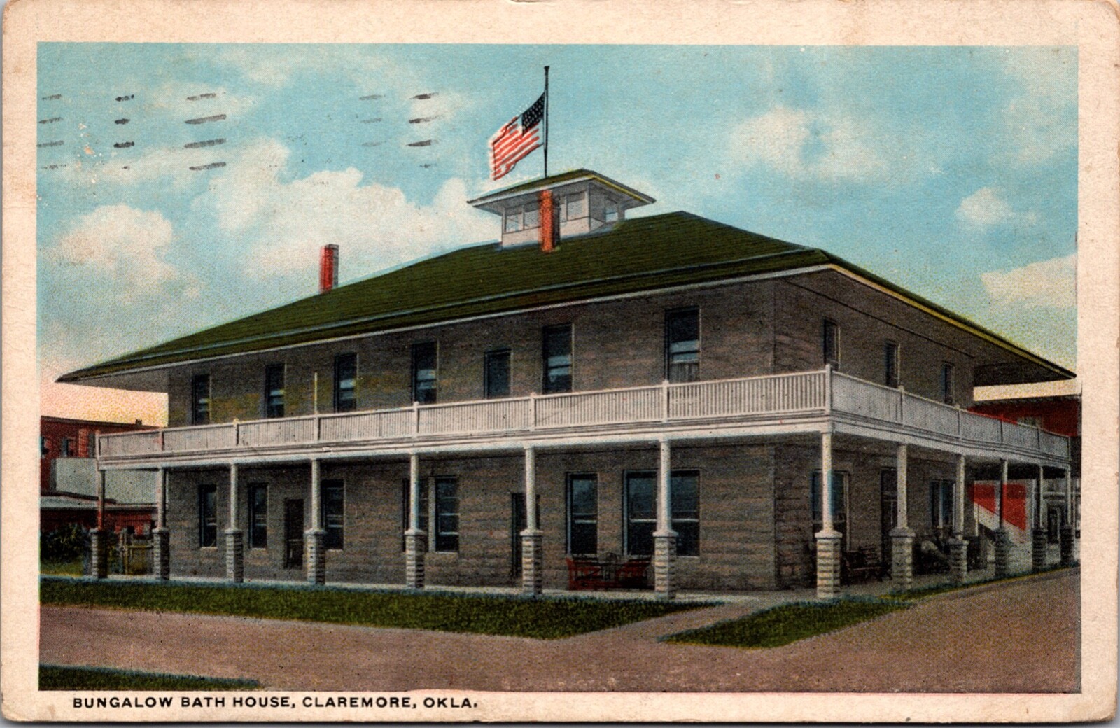 Postcard Bungalow Bath House in Claremore, Oklahoma eBay