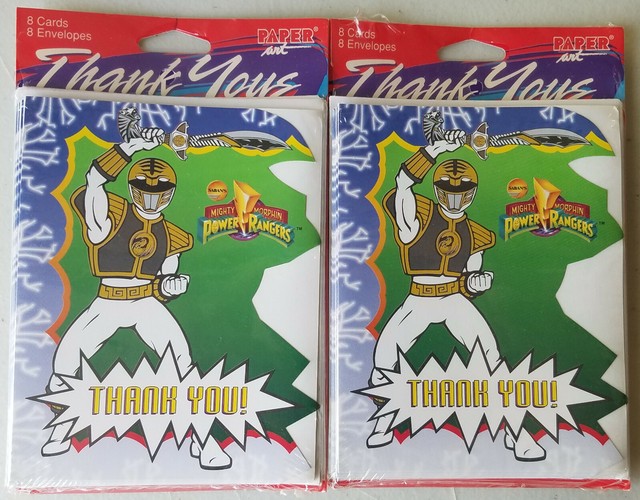 16 Vintage Power Rangers White Ranger Thank You Cards | eBay