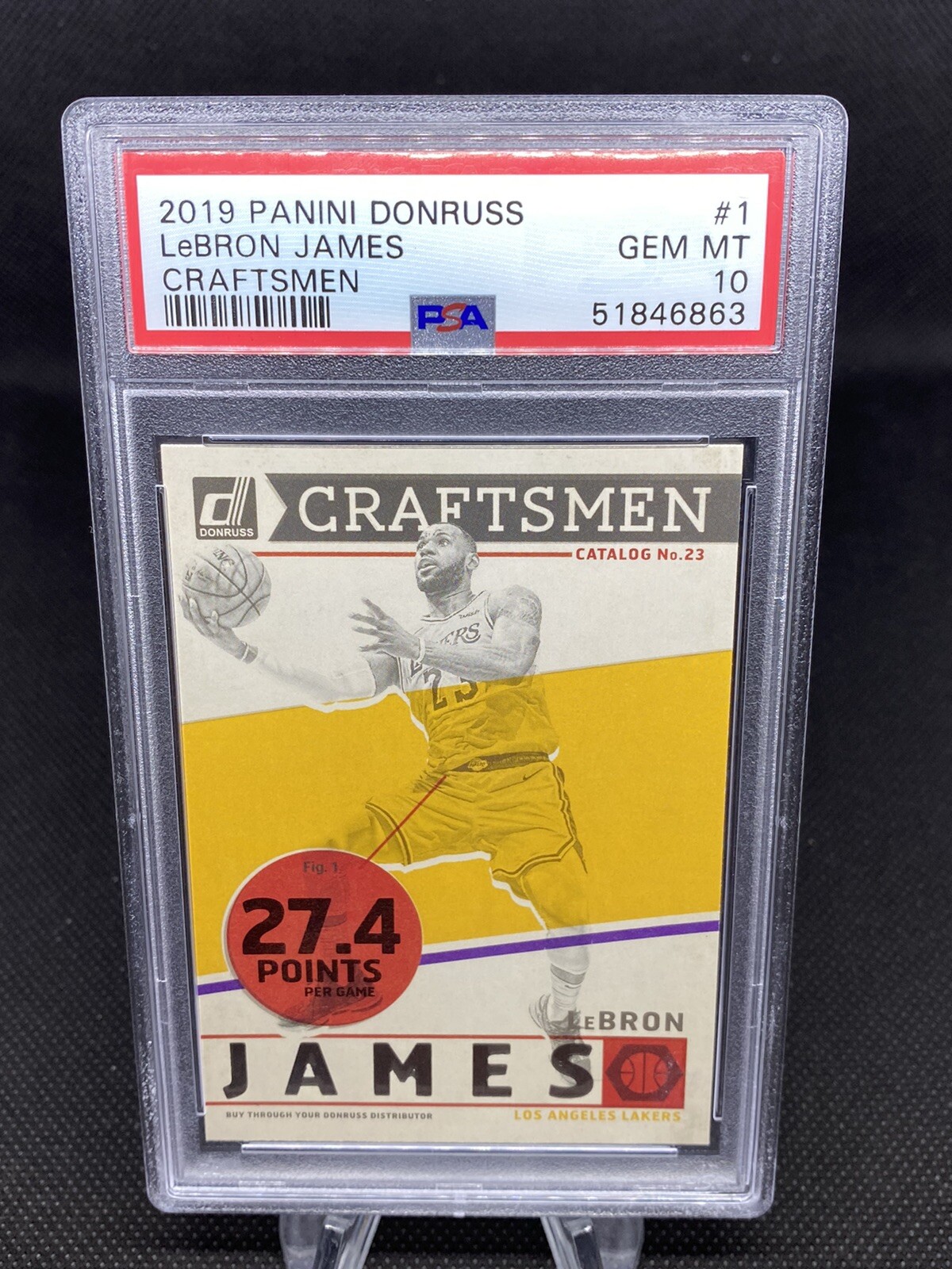 2019 Donruss Basketball Craftsmen #1 - LeBron James - Los Angeles Lakers -PSA 10