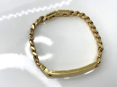 Men's Givenchy Vintage Gold Kihei ID Plaque Bracelet 17.8cm Men's Givenchy Vintage Gold Kihei ID Plaque Bracelet 17.8cm