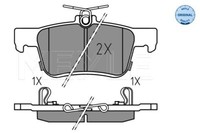Meyle 025 224 2915 Brake Pad Set, Disc Brake For Honda