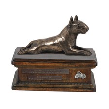 Bull Terrier, Bully III - urn for dog ashes, personalized urn with a statue, woo