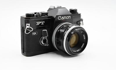 Canon FT QL 35mm Film Camera With 50mm f/1.8 Lens - Black or