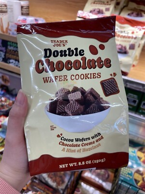 TRADER JOE S Double Chocolate Wafer Cookies 8.8 oz