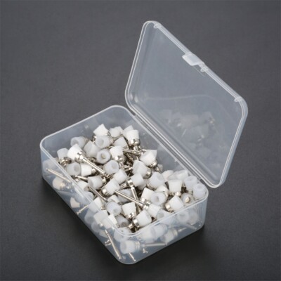 100pcs White Dental Clinic Tooth Prophy Brushes Polishing Flat Polisher 2.8cm