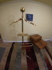 Vintage Brass Valet Stand Gentleman Butlers Dressing for Men