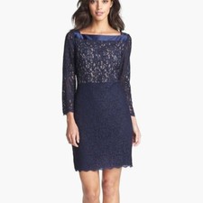 Adrianna Papell Two Tone Lace NAVY 4 #125 NWT 